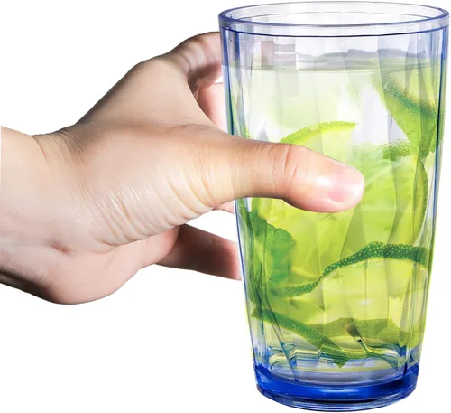 Vista 3 de Hedume Paquete de 6 vasos de 17 onzas de alta calidad, juego de 6 vasos apilables, vasos de plástico para agua, sin BPA