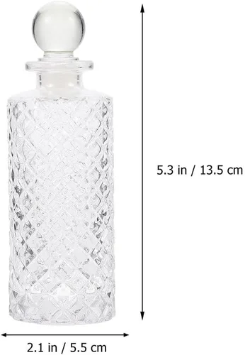 Vista 2 de Healifty 2 botellas difusoras de vidrio de 5.1 fl oz/5 onzas, botellas decorativas con tapas, tarros de aceite esencial, recipientes de perfume