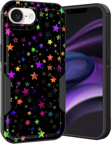 Vista 201 de Funda para iPhone Air, doble capa híbrida resistente resistente a prueba de golpes de policarbonato duro + funda protectora de silicona suave