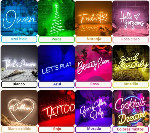 Vista 6 de OBTAIN Letreros de Neón Personalizados, Letrero de Neón Personalizable para Decoración de Pared, Letrero de Neón Personalizado para Boda Fiesta