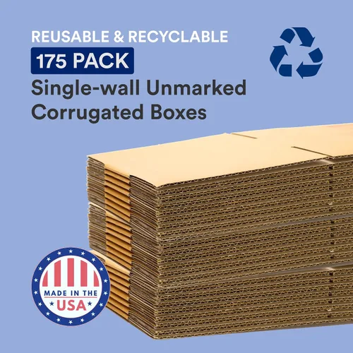 Vista 3 de BOX USA Cajas de cartón corrugado de 8 x 8 x 8 pulgadas, pequeñas, 8 pulgadas de largo x 8 pulgadas de ancho x 8 pulgadas de alto, paquete de 175