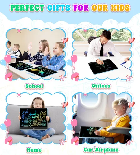 Vista 6 de Tableta de escritura LCD para niños, tabletas de dibujo coloridas de 16 pulgadas, juguetes educativos de aprendizaje para niños de 3, 4, 5, 6, 7, 8