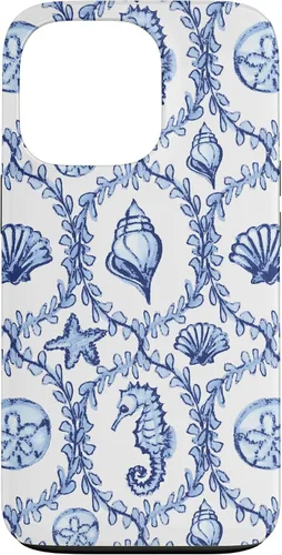 Vista 10 de Funda náutica para iPhone 12 Pro Max Coastal Nieta Preppy Shells náutica blanca azul mar
