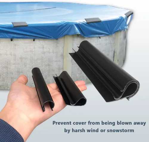 Vista 3 de Kits de clips para cubierta de piscina, sistema de sujeción de abrazadera de cierre de piscina de invierno sobre el suelo, tiras de protección