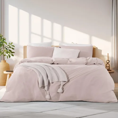 Vista 259 de NEXHOME PRO Funda de edredón Twin XL 100% algodón lavado, transpirable, duradera, texturizada, similar al lino, juego de ropa de cama para el hogar