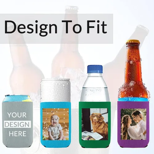 Vista 4 de Enfriadores de cerveza personalizados personalizados con foto imagen logotipo texto personalizado 1-150pcs soporte de latas a granel manga aislante