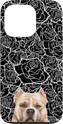 Vista 10 de American Bulldog Bully Dog Rose Flower Black White Pattern Case for iPhone 17