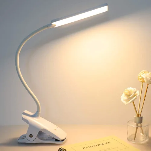 Vista 8 de Luz de Lectura LED con Clip Recargable USB Luces para Libros, 24 LEDs Lámpara de Cama Nocturna de Cuello Flexible, Control Táctil Lámparas