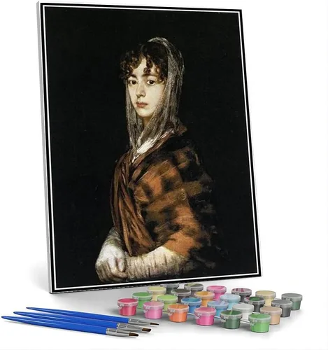 Vista 11 de Pintura por números para adultos Kits de Retrato ecuestre de María Luisa de Parma Pintura por Francisco Goya Kit de pintura por números para niños