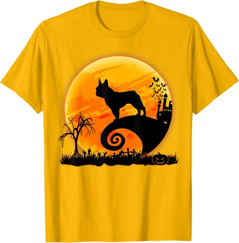 Vista 93 de Camiseta divertida de disfraz de Halloween para perro y luna de Bulldog francés, Negro, S