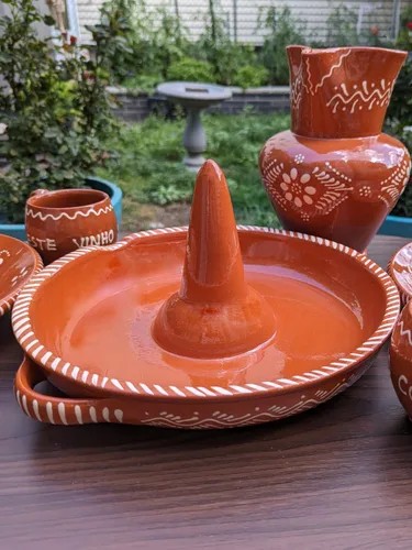 Vista 5 de Cerámica portuguesa Glaseada Terracota Arcilla Pollo Asador