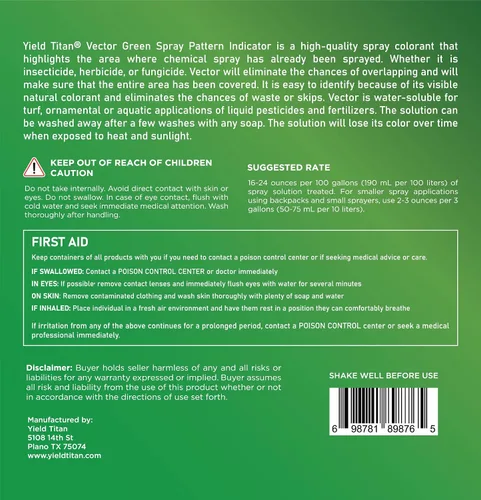 Vista 2 de Indicador de patrón de pulverización concentrado no iónico 80/20 verde vector, 8 oz cada uno