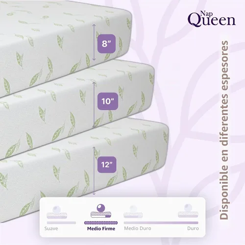 Vista 10 de NapQueen Individual, colchón de espuma viscoelástica de 6 pulgadas con té verde Anula, cama en caja, certificado CertiPUR-US