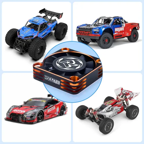 Vista 7 de Paquete de 2 ventiladores de refrigeración de motor RC de 1.575 pulgadas, ventilador de enfriamiento ESC de 16000RPM para camión 1/10 1/8 RC