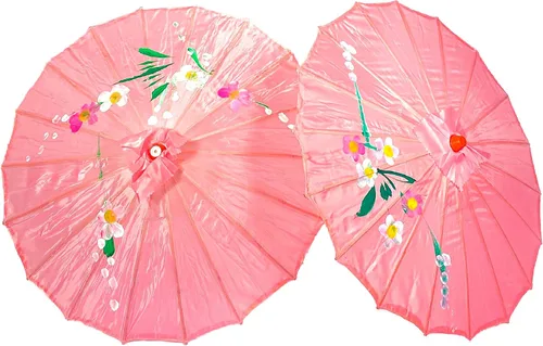 Vista 30 de TJ Global Paquete de 2 paraguas chinos japoneses para niños, 22 pulgadas, para bodas, fotografías, disfraces, cosplay, decoración y otros eventos, 2