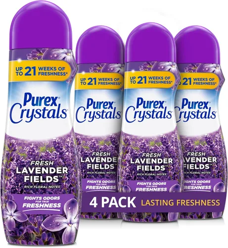 Vista 16 de Purex Crystals In-Wash - Potenciador de aroma, flor de cerezo y jengibre, 21 onzas (paquete de 4), tecnología de frescura y eliminación de olores