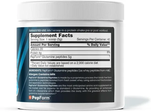 Vista 3 de nbpure Glutamina de rendimiento+: PepForm Péptidos de glutamina - Recuperación muscular sin OMG y salud intestinal - intestino permeable, apoyo