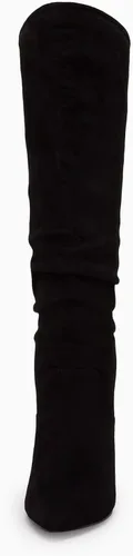 Vista 6 de Coutgo Botas altas hasta la rodilla para mujer, con tacón ancho de pantorrilla, puntera puntiaguda, botas largas para invierno
