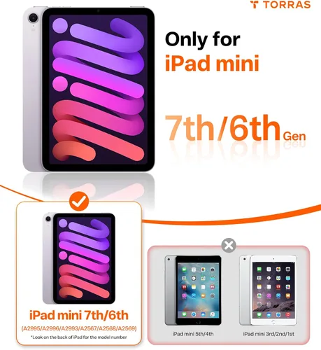 Vista 2 de TORRAS Funda para iPad Mini 7 A17 Pro, Funda para iPad Mini 6 con Soporte para Lápiz, Soporte Ultra Estable, Múltiples Ángulos de Visualización