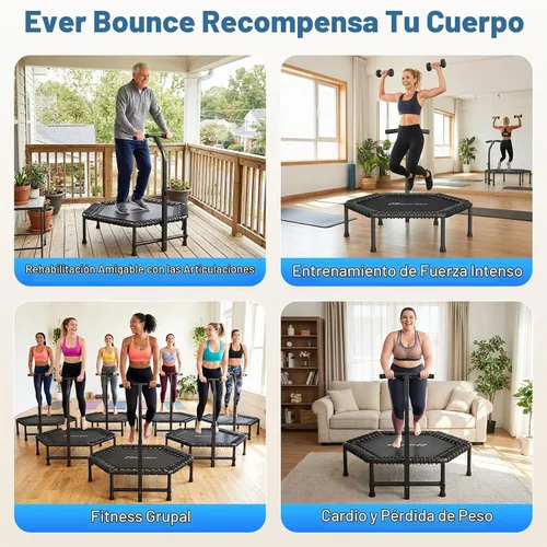 Vista 3 de ANCHEER Rebotador de trampolín de 50 pulgadas para adultos, interior/hogar Negro