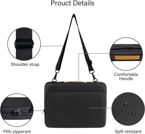 Vista 5 de NIMOSA Bolsa para portátil de 15,6 pulgadas, funda resistente al agua para portátil