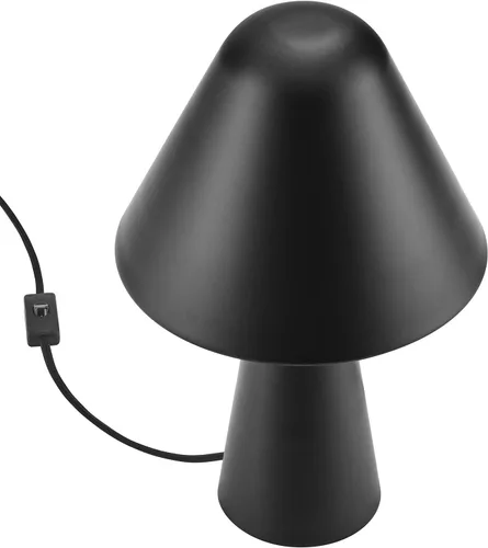 Vista 3 de Modway EEI-6529-BLK Jovial - Lámpara de mesa de metal con forma de hongo, color negro
