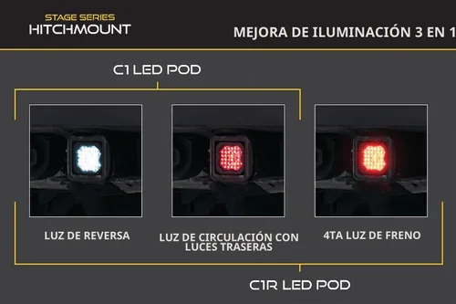 Vista 4 de Kit de luz de reversa Diode Dynamics HitchMount compatible con Jeep Wrangler 2018-2026, C1