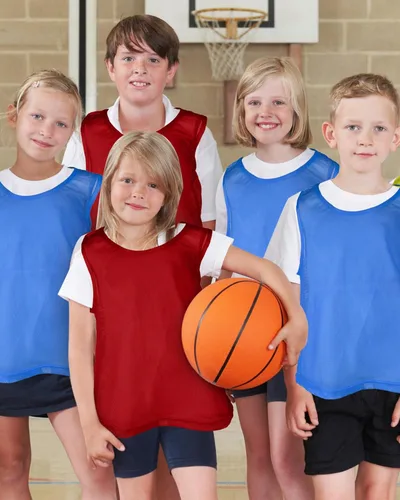Vista 5 de Pasimy Paquete de 50 chalecos ligeros para jóvenes, para fútbol, baloncesto, camiseta para deportes