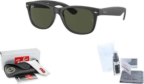 Vista 2 de Ray-Ban RB2132 NEW WAYFARER - Gafas de sol para hombres y mujeres + paquete con kit de cuidado de gafas de cortesía de diseñador iWear
