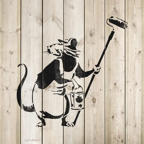 Vista 4 de Banksy - Lienzo artístico, kit de plantillas, juego de plantillas de graffiti, arte de pared