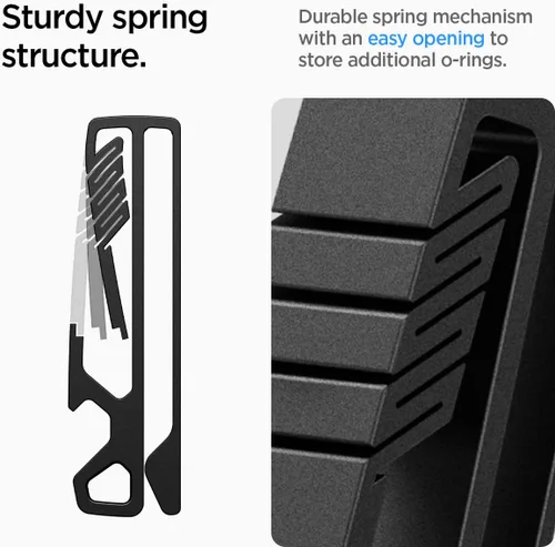 Vista 4 de Spigen Life Metal Fit - Llavero de titanio para cinturón, llavero de automóvil para cinturón, abridor de botellas para hombres y mujeres, color negro