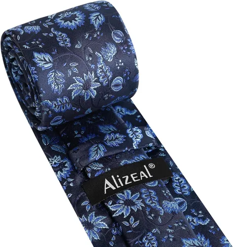 Vista 205 de Alizeal Mens 3.15inches Leaf Flower Pattern Tie with Floral Pocket Square Set