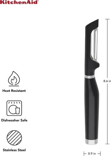 Vista 6 de KitchenAid Rebanador de frutas clásico, talla única, rojo y KE112OHOBA KitchenAid Classic Euro Peeler, talla única, negro 2