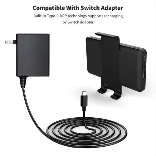 Vista 8 de Portable Power Bank Compatible for Nintendo Switch, 10000mAh 5V3A Flash Rechargeable Extended Battery Backup Charger Case for Smartphone and Switch