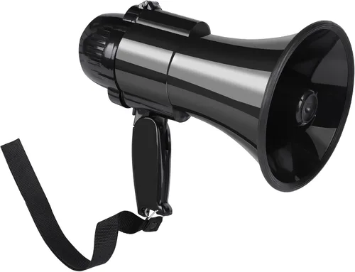 Vista 11 de Altavoz Megáfono Portátil de 30 Vatios con Voz, Sirena/Alarma y Grabación de 240S con Control de Volumen y Correa Verde azulado.