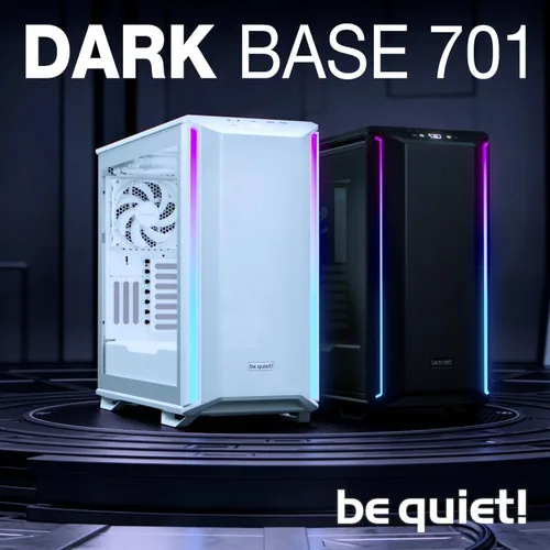Vista 7 de be quiet! Dark Base 701 Caja de PC Midi Tower Frente de malla Flujo de aire optimizado 3 ventiladores Silent Wings 4 preinstalados