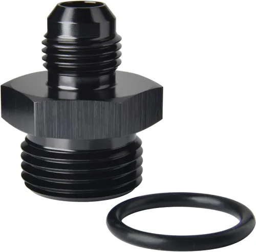 Vista 28 de 4AN macho a 4AN ORB con junta tórica Boss adaptador de riel de bomba de combustible de aluminio negro