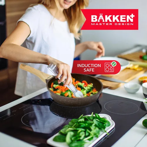 Vista 8 de Bakken Master - Juego de utensilios de cocina de 20 piezas, ollas y sartenes con agarres de mango y tapas de vidrio templado, con juego de 6 piezas