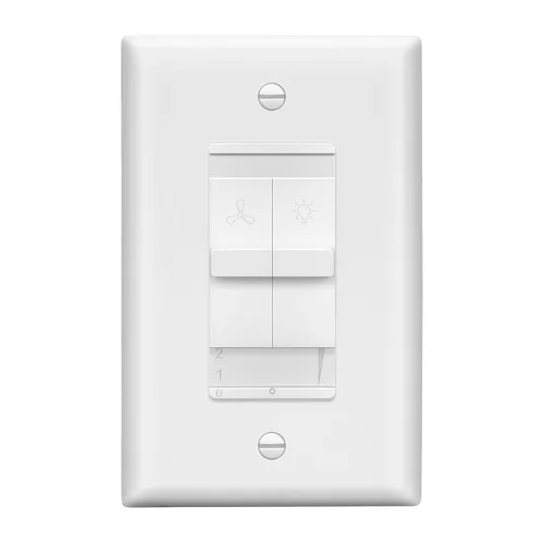 Vista 9 de LIDER - Interruptor de luz combinado y control de ventilador de 3 velocidades, interruptor combinado de luz y ventilador, un solo polo, 120 V, 2.5A