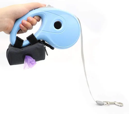 Vista 3 de SLSON Dispensador de bolsas de basura para mascotas, bolsa portátil con cremallera, soporte portátil para bolsas de excremento de perro con fijación