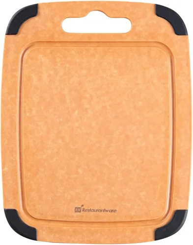 Vista 9 de Restaurantware Nature Tek - Tabla de cortar de 11.8 x 9.3 pulgadas, 1 tabla de cortar de madera antideslizante, ranura para jugo y mango integrado