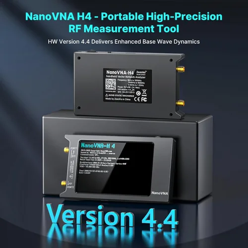 Vista 3 de AURSINC Analizador de red vectorial NanoVNA H4, Lastest V4.4 9kHz-1.5GHz 4 pulgadas, analizador de antena de 4 pulgadas, con bolsa de almacenamiento