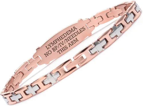 Vista 71 de LinnaLove Lady Medical Alert - Pulseras médicas de acero inoxidable para mujer, 7.5 pulgadas