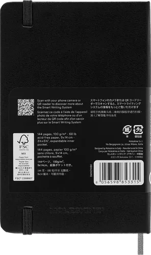 Vista 10 de Moleskine Cuaderno inteligente, bolsillo, a rayas, negro, tapa dura (3.5 x 5.5)