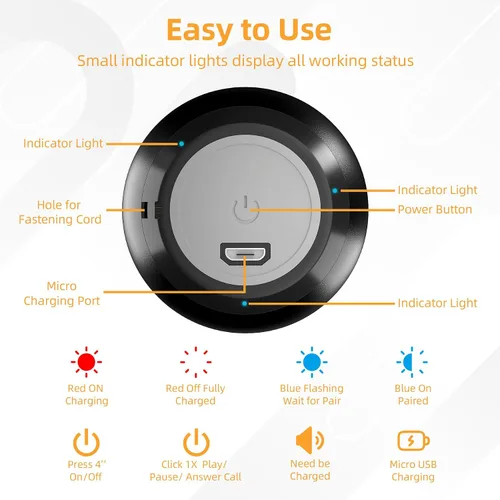 Vista 3 de Paquete de 2 mini altavoces portátiles, altavoces pequeños Bluetooth, micro altavoz inalámbrico para teléfono/PC/tableta, batería recargable