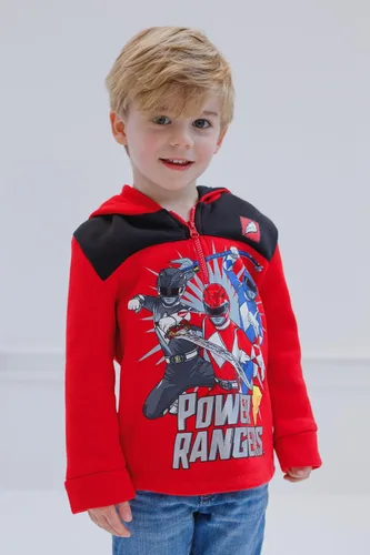 Vista 2 de Power Rangers Sudadera con capucha de forro polar con media cremallera para niños pequeños y grandes