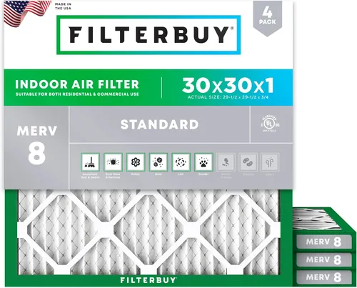 Vista 57 de Filterbuy - Filtros de aire de repuesto MERV 8, protección contra el polvo, plisados, para caldera y sistema HVAC, 20 x 25 x 1 pulgadas, paquete