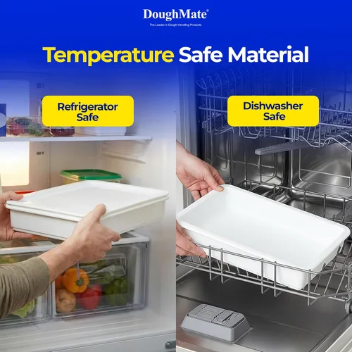 Vista 5 de DoughMate® 1 bandeja a prueba de masa de pizza con 1 tapa, capacidad para 6 bolas de masa, fácil de limpiar, duradera, certificado NSF®, fabricado