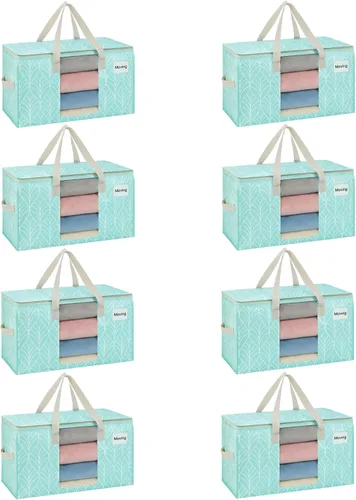 Vista 30 de VENO Paquete de 4 bolsas de mudanza resistentes, bolsas de almacenamiento de ropa y edredón con ventana transparente, suministros de embalaje