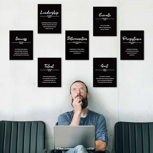 Vista 4 de 9 piezas de láminas artísticas para pared con frases inspiradoras, carteles con dichos motivacionales y citas, impresión positiva, decoración